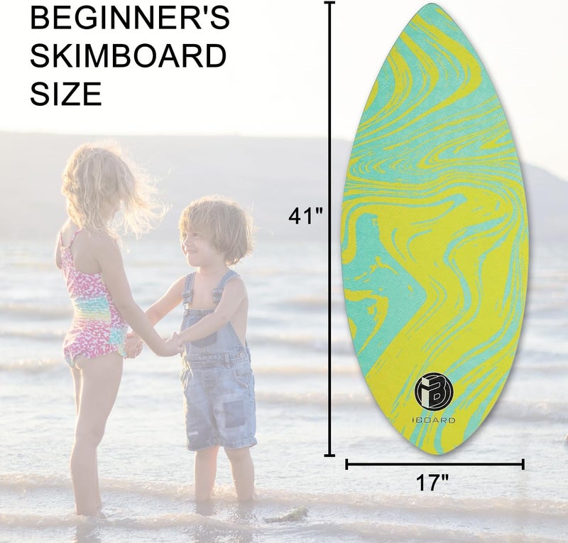 iBoard 41” Skipper Skimboard with High Gloss Coat Wooden Skim Boards for Beginners, Teenagers and Adults Beach Skimboard 3 Color Traction Pad to Choose - Image 2
